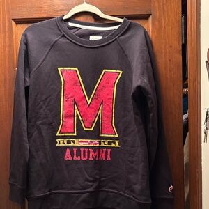 League Black Maryland Alumni Sweatshirt with Red and Yellow Print